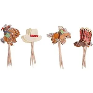 iMagitek Paquete de 48 decoraciones para cupcakes Western_1