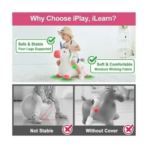 iPlay iLearn Bouncy Pals Unicorn Bouncy Horses Toddler_3