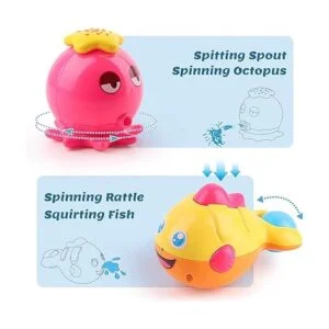 iPlay iLearn Juguetes de baño para bebé con organizador_3