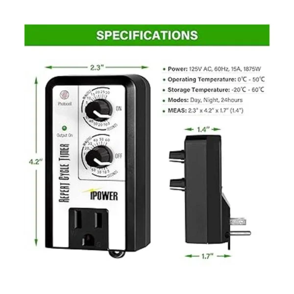 iPower Temporizador de intervalo intermitente de 3 ciclos_6