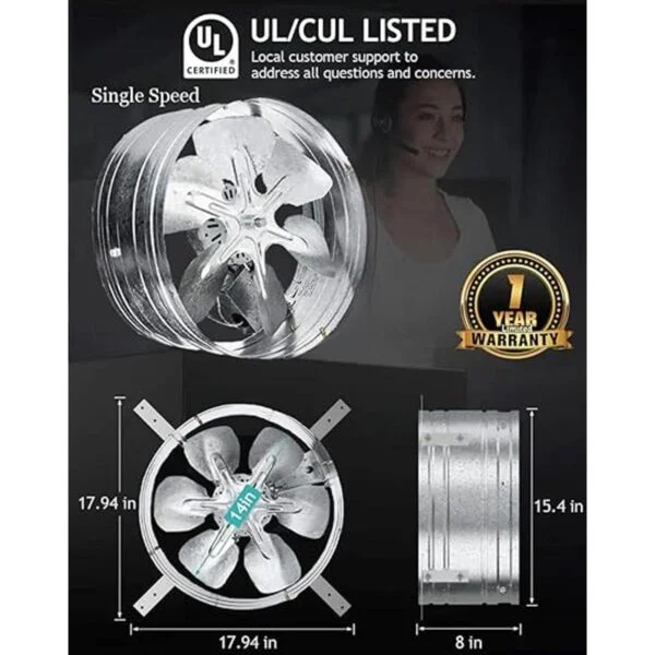 iLIVING ILG8G1412T Ventilador para azotea con montaje en_4