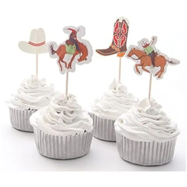 iMagitek Paquete de 48 decoraciones para cupcakes Western_2