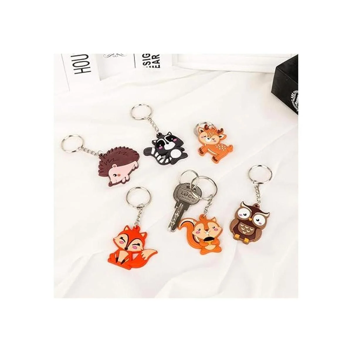 iMagitek Paquete de 24 llaveros de animales del bosque