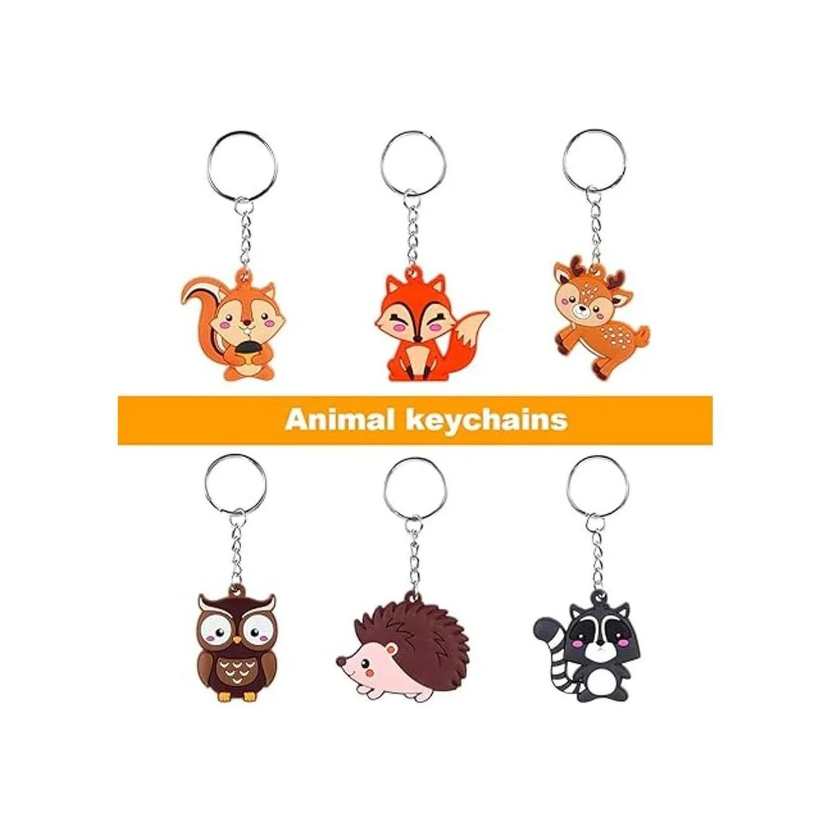 iMagitek Paquete de 24 llaveros de animales del bosque