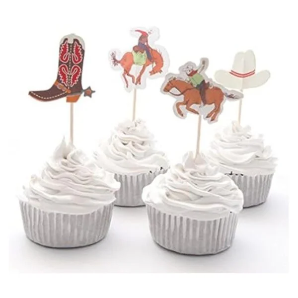 iMagitek Paquete de 48 decoraciones para cupcakes Western_4