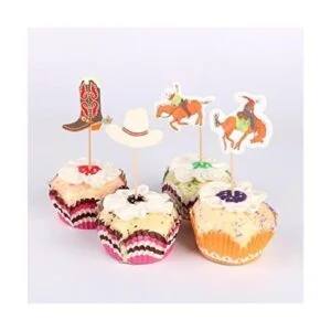 iMagitek Paquete de 48 decoraciones para cupcakes Western_5