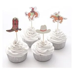 iMagitek Paquete de 48 decoraciones para cupcakes Western_6