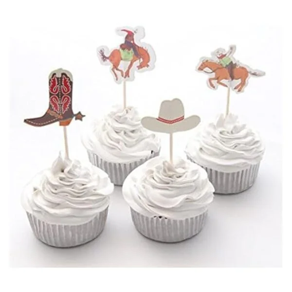 iMagitek Paquete de 48 decoraciones para cupcakes Western_6