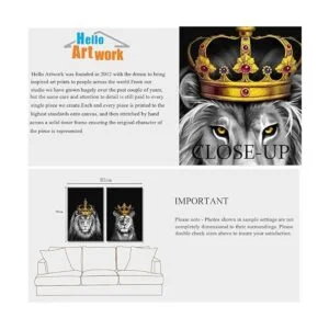 iHAPPYWALL Juego de 2 piezas de lienzo de león y leona