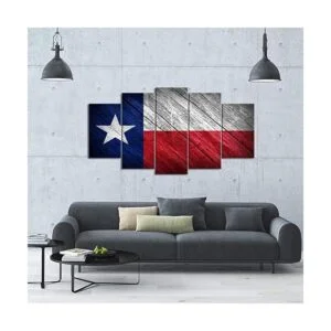 iKNOW FOTO Lienzo grande de 5 paneles con bandera del_2