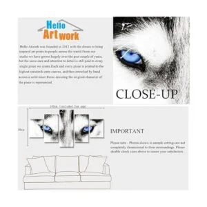 iHAPPYWALL Lienzo de lobo grande para pared diseño de