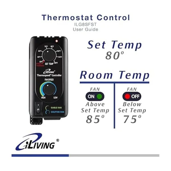 iLIVING Controlador ThermospeedTM para ventilador de escape_4