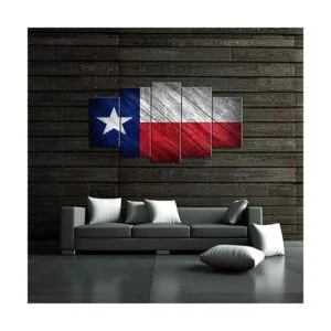iKNOW FOTO Lienzo grande de 5 paneles con bandera del_3