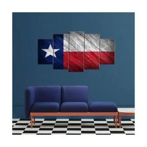 iKNOW FOTO Lienzo grande de 5 paneles con bandera del_4