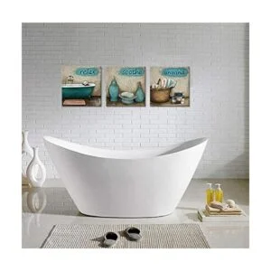 iHAPPYWALL Juego de 3 piezas de lienzo para baño estilo_2