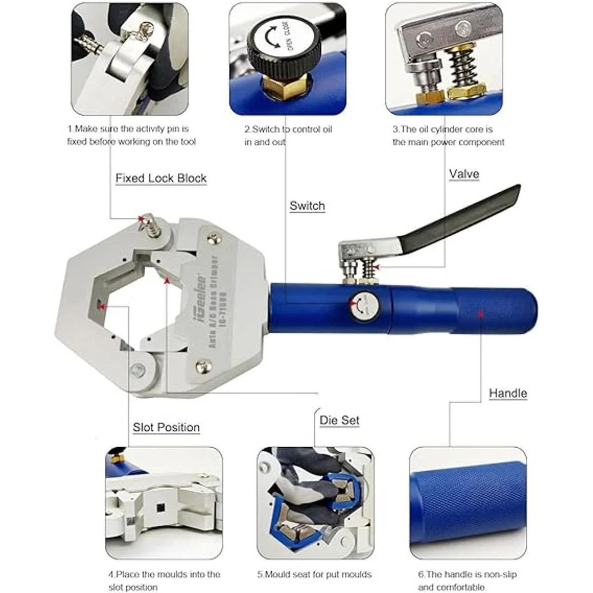 iGeelee Crimpadora hidráulica de manguera de CA para_3