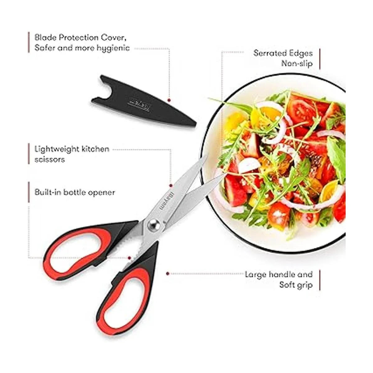 iBayam Tijeras de cocina de alto rendimiento para carnes