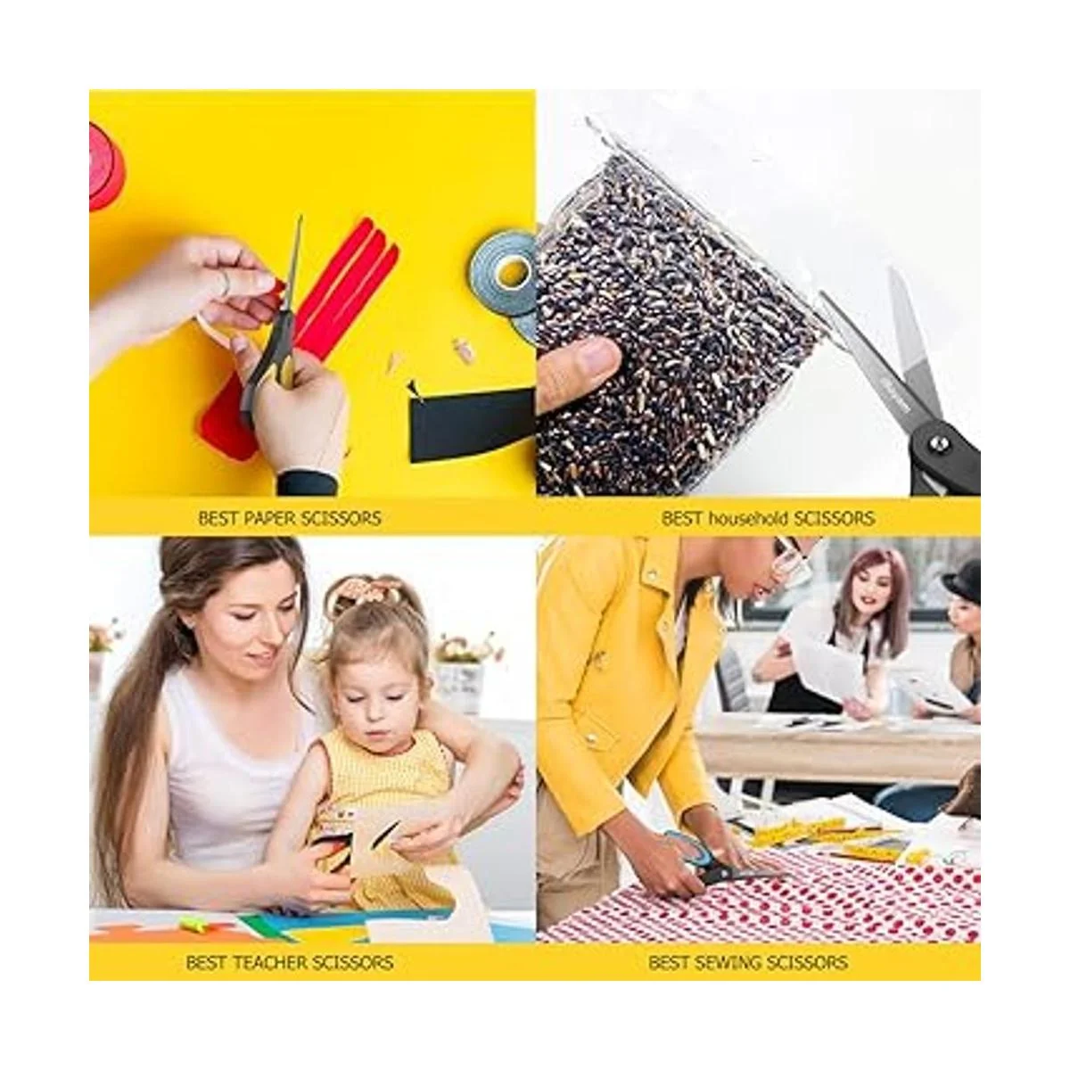 iBayam Tijeras paquete de 3 tijeras antiadherentes