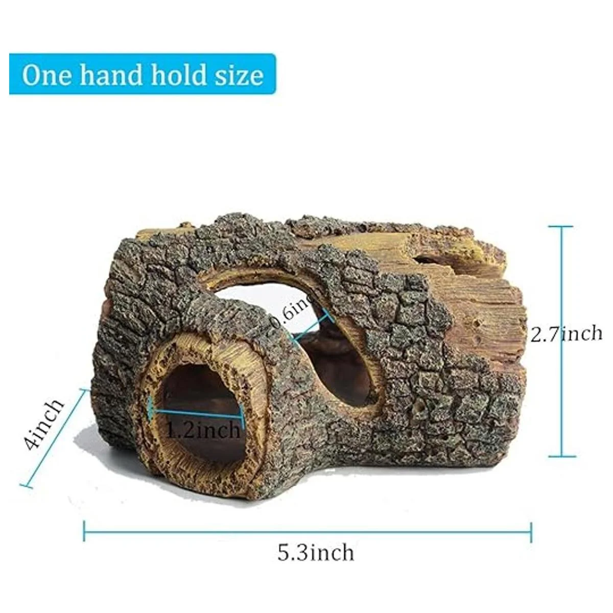 hygger Betta Log Adorno hueco de resina para tronco