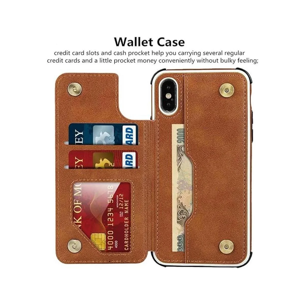 iCoverCase Funda tipo cartera para iPhone XS funda para_3