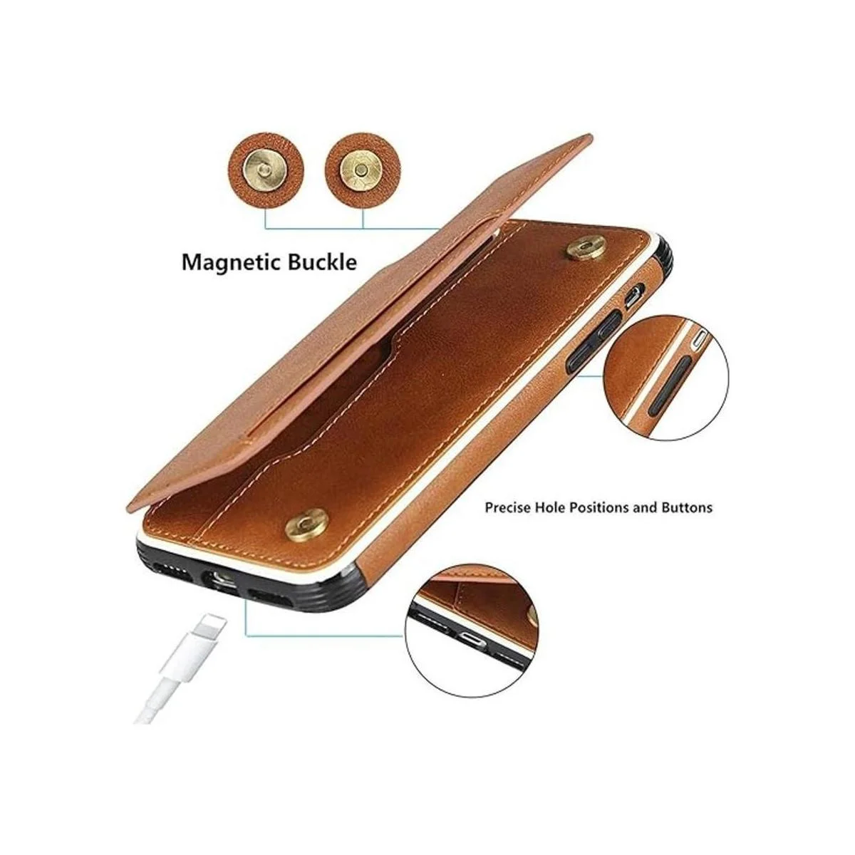 iCoverCase Funda tipo cartera para iPhone XS funda para_5