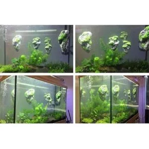 hewnda Acuario adornados with suspended Rock flotante_4