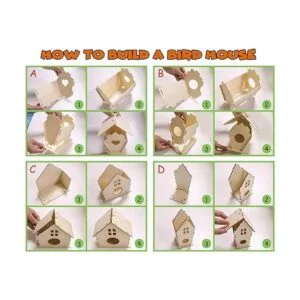 hapray Paquete de 4 kit de casa de pájaros kits de casa_4
