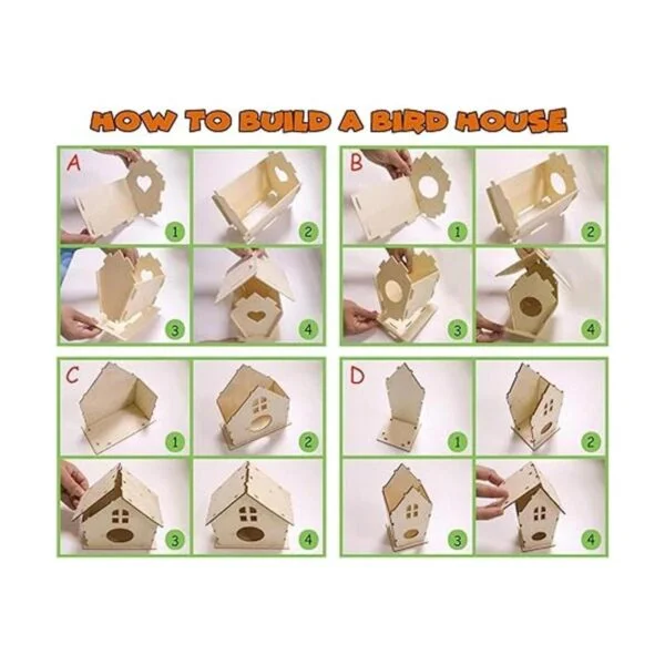 hapray Paquete de 4 kit de casa de pájaros kits de casa_4