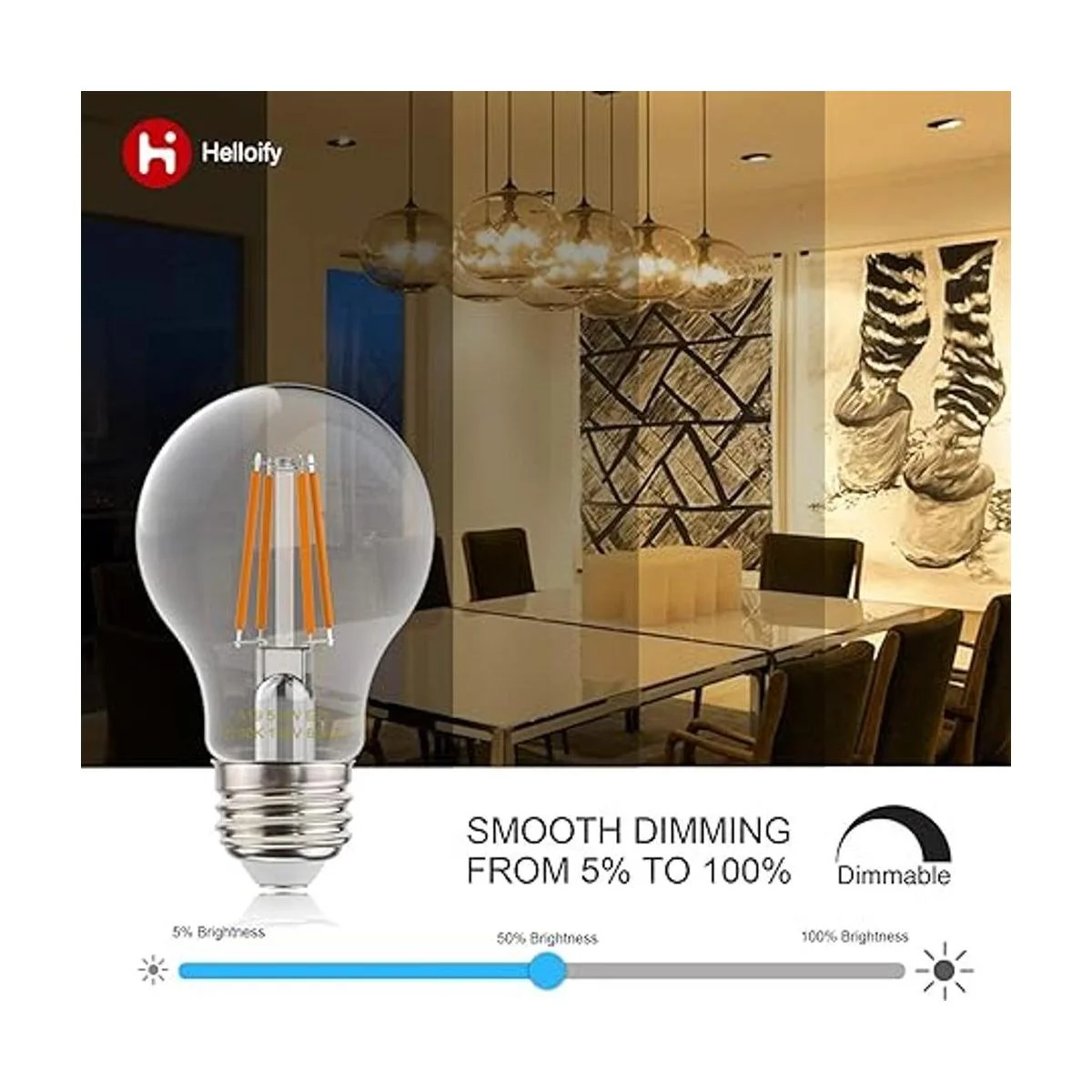 helloify Edison Bombillas de filamento LED A19_3
