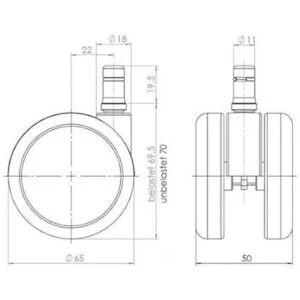 hjh OFFICE 5 x Ruedas de suelos duros 716 inch 11_6