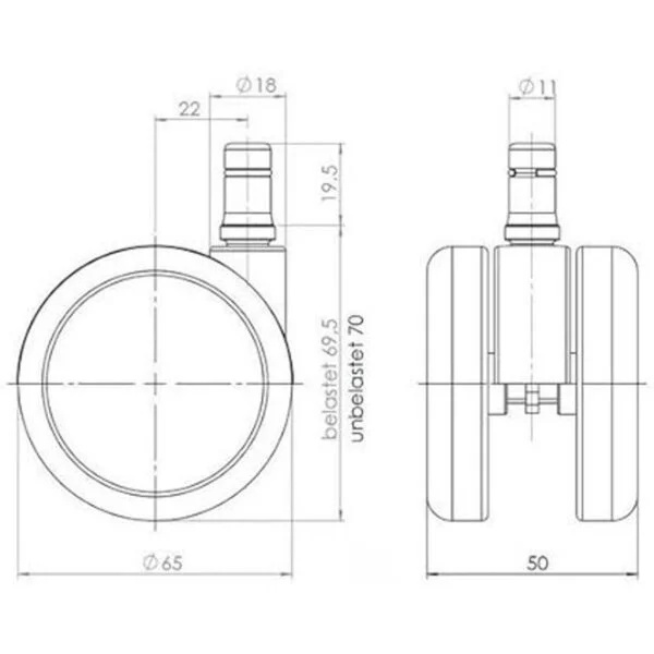 hjh OFFICE 5 x Ruedas de suelos duros 716 inch 11_6