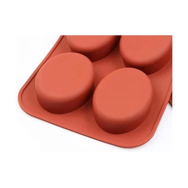 homEdge Molde de silicona ovalado de 6 cavidades 3