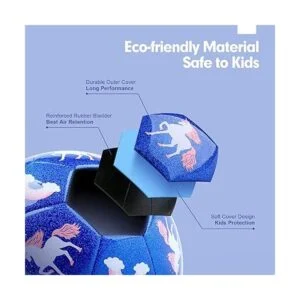 hahaland Soccer Ball Size 3 Soccer Ball Glitter Unicorn_5