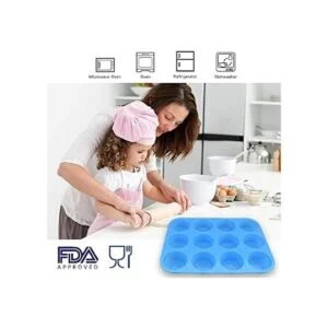 homEdge 12Cup Silicone Muffin Pan Pack of 2 NonStick_5