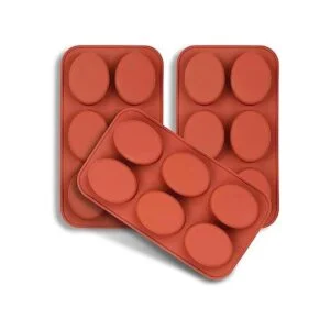 homEdge Molde de silicona ovalado de 6 cavidades 3