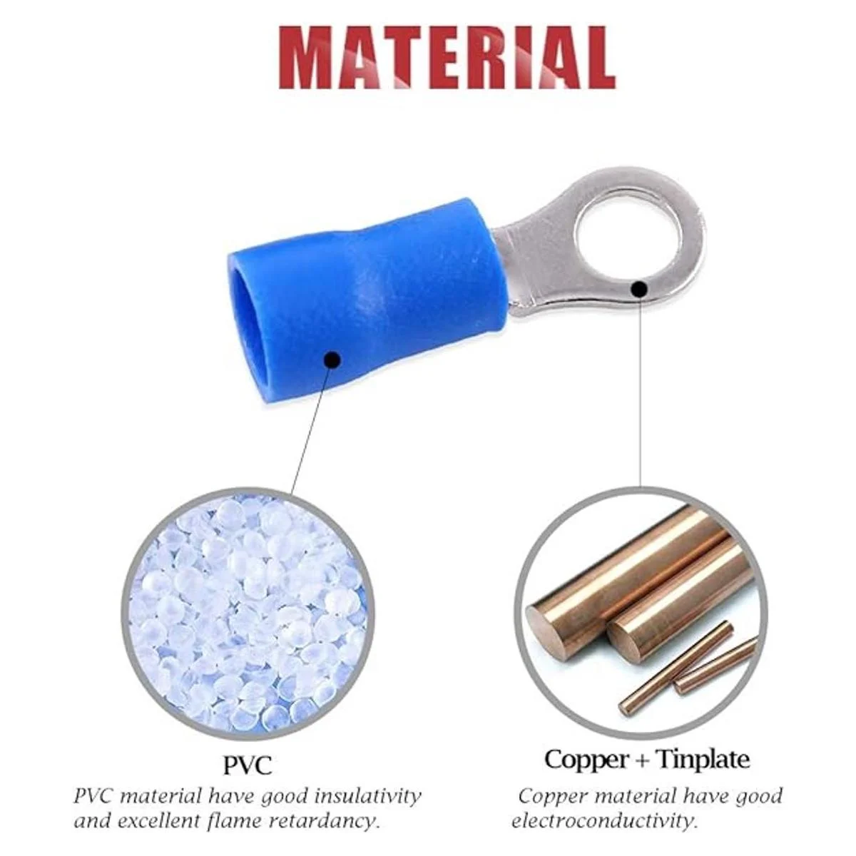 hilitchi 100 piezas 16 14 AWG terminales aislados anillo_5