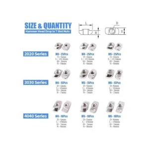 glarks 150pcs M3 M4 M5 M6 europeo gota de cabeza de