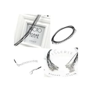 exacoo 100 pcs 20 mm. de collar cordón negro con cierre