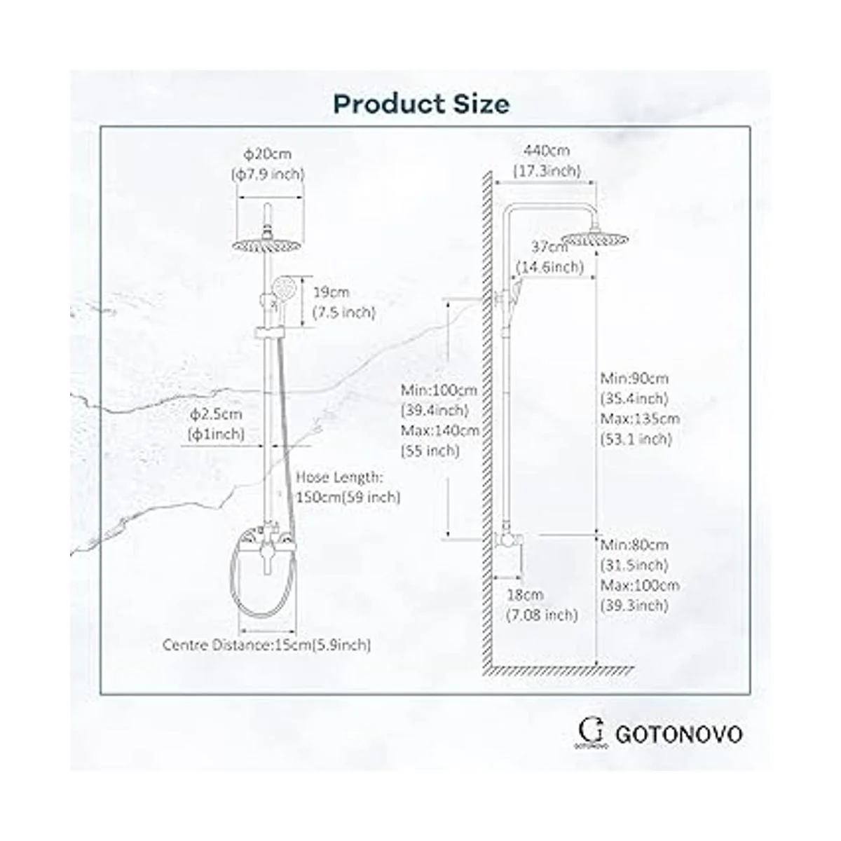 gotonovo Sistema combinado de accesorios de ducha para_4