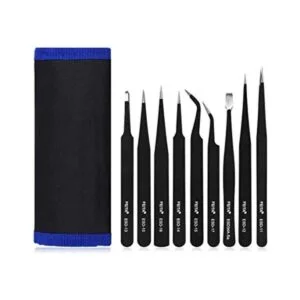 feita 7pcs ESD SAFE antiestática Pinzas de acero