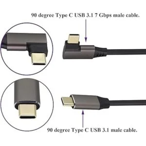 extensión USB 3.1 tipo C a tipo C de 90 grados de 60W y 3A_3