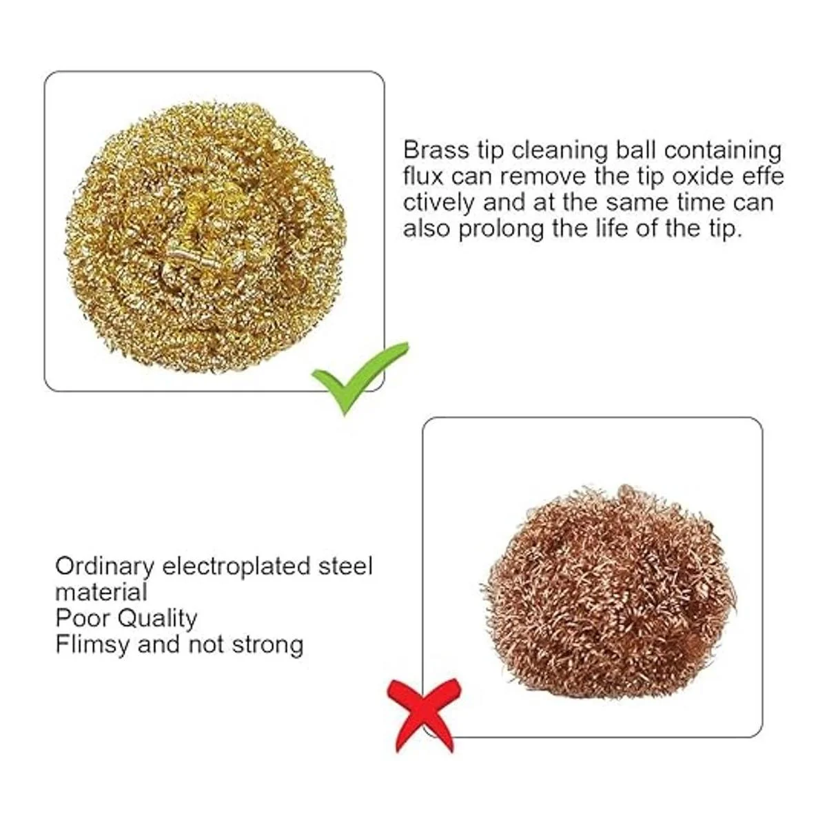 feita 5 paquetes Solder punta Limpiador Alambre de_5