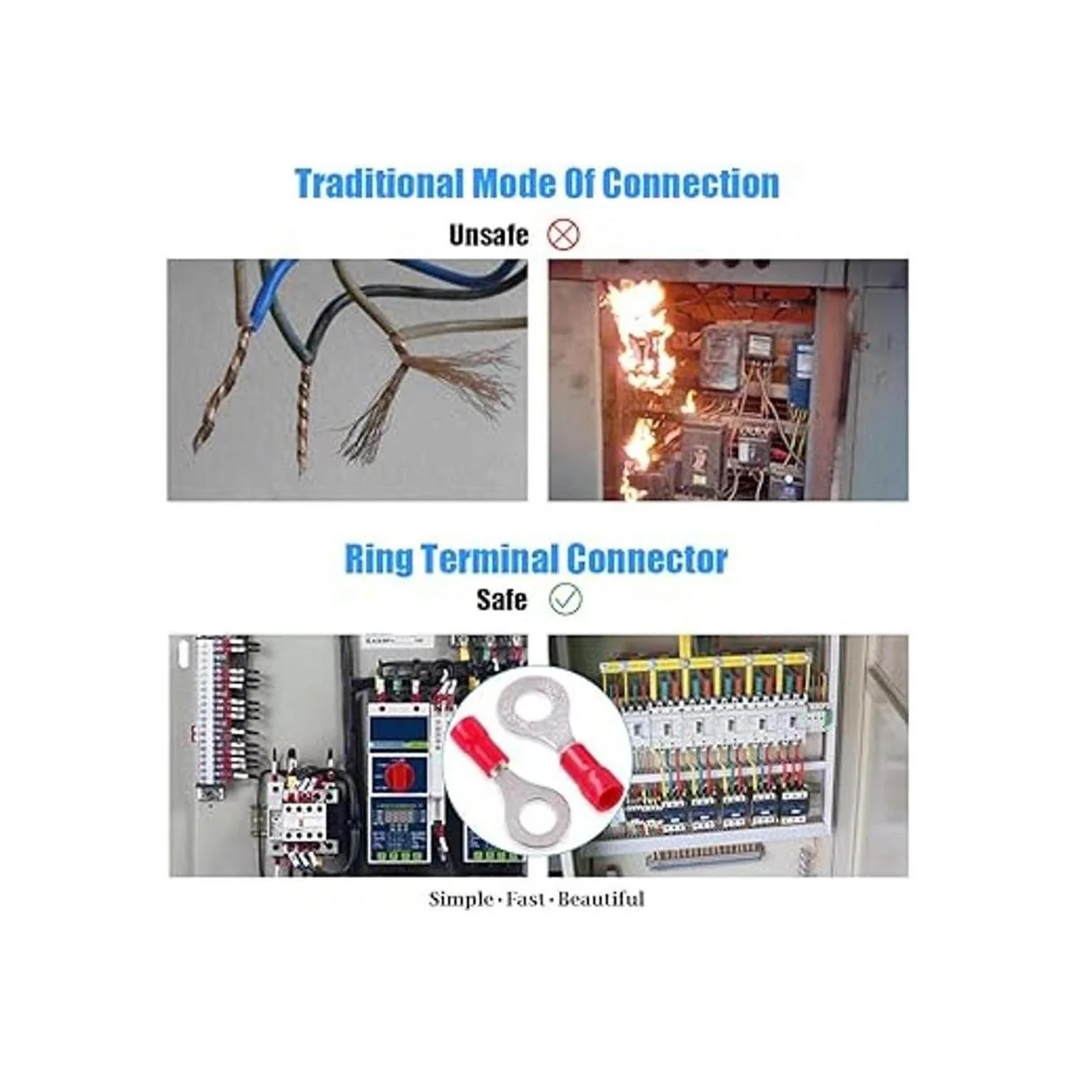 glarks 100pcs 22 M6 Anillo de calibre 16 de aparatos