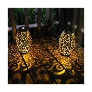 esgarden 2 Pack Outdoor Lanterns Patio Solar Lantern_1