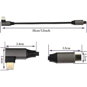 extensión USB 3.1 tipo C a tipo C de 90 grados de 60W y 3A_2