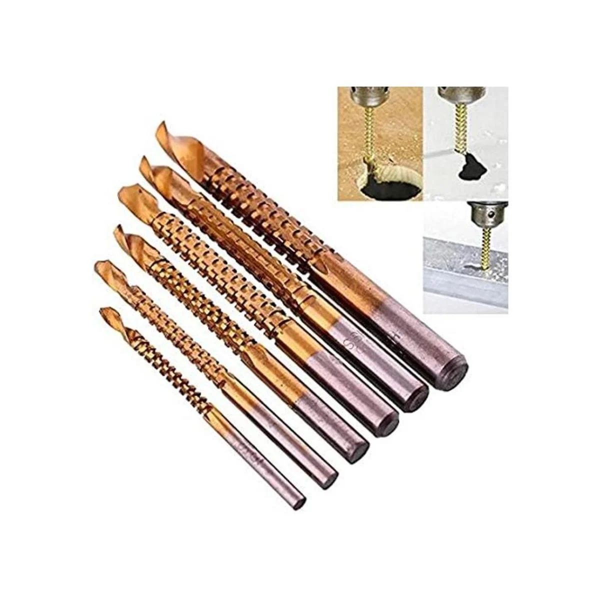 eoocvt Juego de brocas y sierra de titanio HSS de 3 a_1