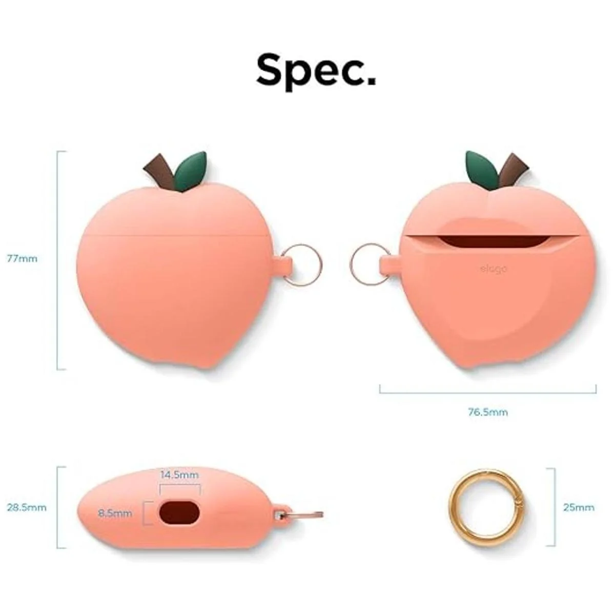 elago Funda de melocotón para AirPods compatible con Apple_6