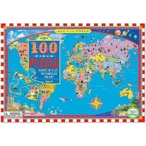 eeBoo Rompecabezas de 100 piezas de mapa mundial_2