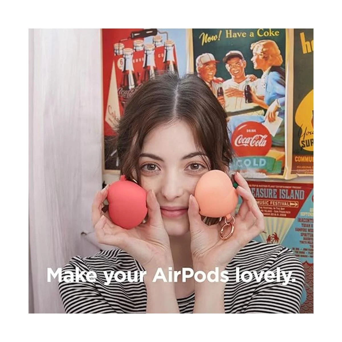 elago Funda de melocotón para AirPods compatible con Apple_4