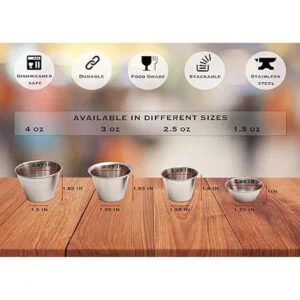 ehomeA2Z Ramekin Tazas de salsa de condimentos de acero_2